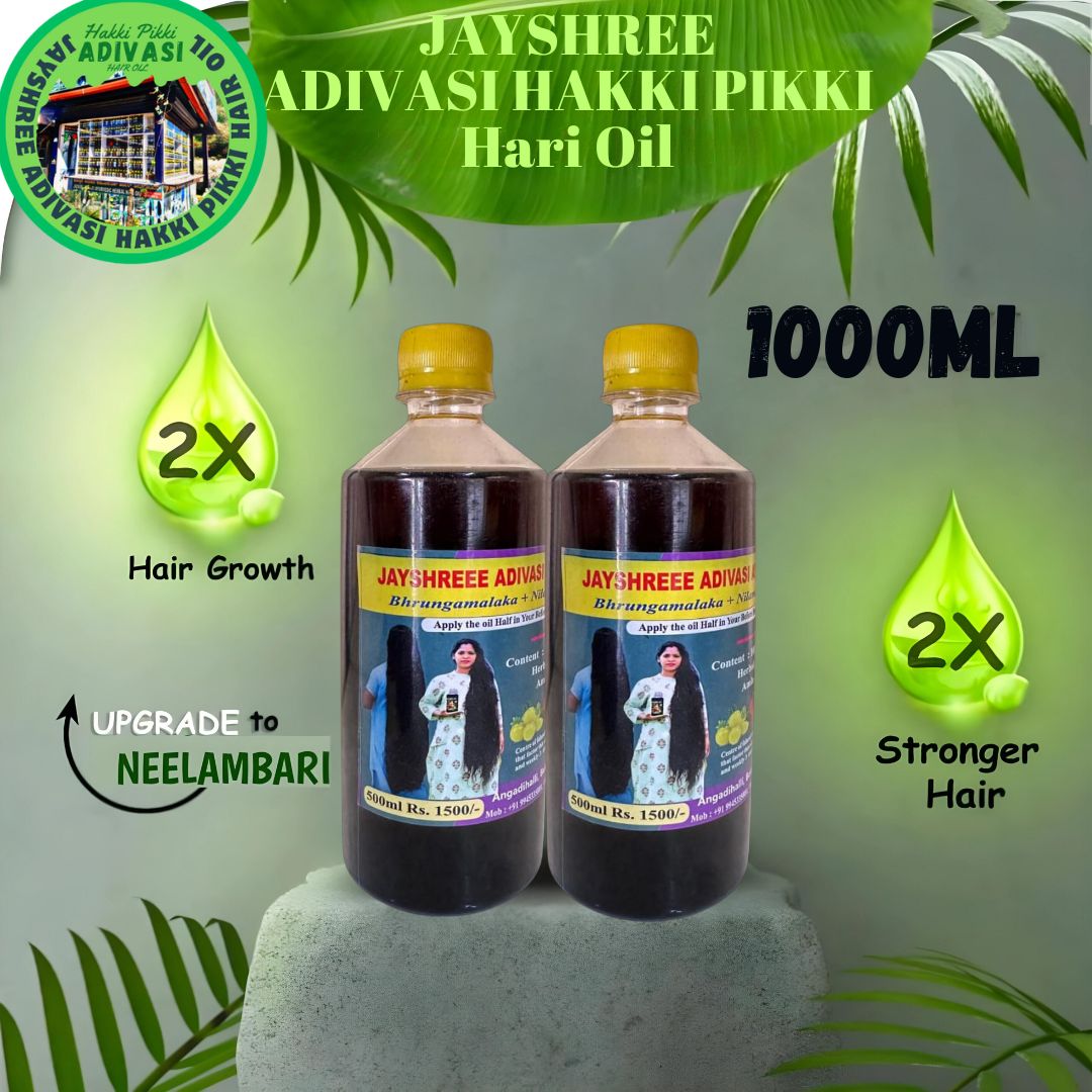 ADIVASI HAKKI PIKKI JAYASHREE HERBAL HAIR OIL ✅